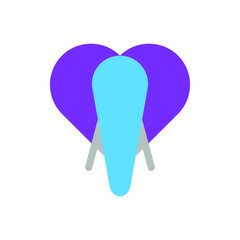 
elephant animal logo with love shape, clean and modern style