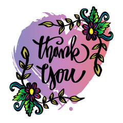 Thank you hand lettering. Slogan concept.