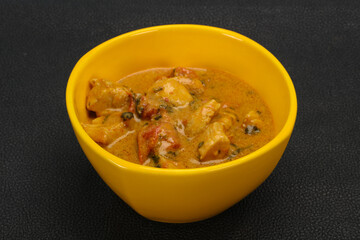 Traditional thai curry chicken soup