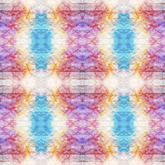 Tie Dye Background. Asian Backdrop.  Pastel Violet, Blue and White Textile Print. Rainbow Natural Ethnic Illustration. Colorful Tie Dye Background.