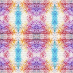 Seamless Tie Dye Pattern. Pastel Violet, Blue and White Textile Print. Asian Backdrop.  Colorful Natural Ethnic Illustration. Seamless Tie Dye Design.