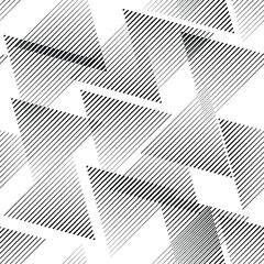 Seamless pattern with lines.Triangles
 unusual poster Design .Black Vector stripes .Geometric shape. Endless texture