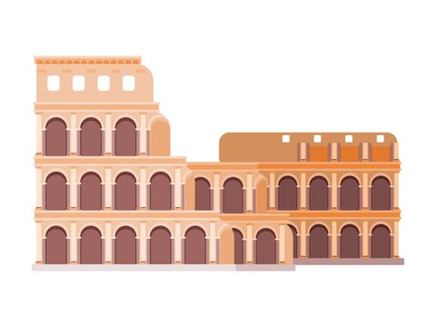 colosseum building flat style architecture clip art preview