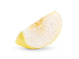 yellow pear fruit on white background