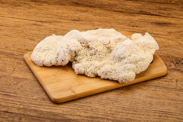 Raw meat schnitzel for roast