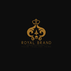 royal crown emblem royal brand illustration logo design.