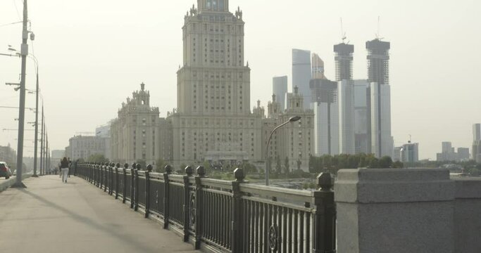 Russia. Moscow. Hotel Radisson "Ukraine" on a Sunny day