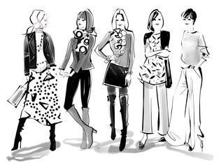 ファッションクロッキーシリーズ_秋冬No.2_モノクロ