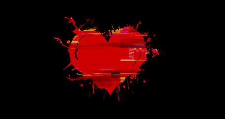 Heart symbol modern glitch