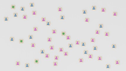 concept crowd during corona virus COVID-19 pandemic and social distance