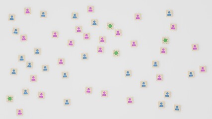 concept crowd during corona virus COVID-19 pandemic and social distance