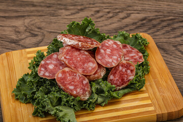 Iberian pork Fuet sausage slices