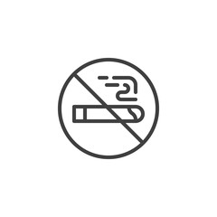 No Smoking line icon. linear style sign for mobile concept and web design. No cigarette outline vector icon. Symbol, logo illustration. Vector graphics