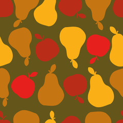 Vector fruit silhouettes in autumn colours