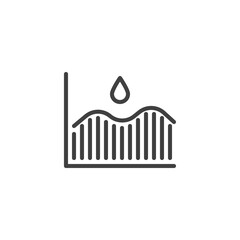 Diabetic blood test line icon. linear style sign for mobile concept and web design. Glucose graph outline vector icon. Symbol, logo illustration. Vector graphics