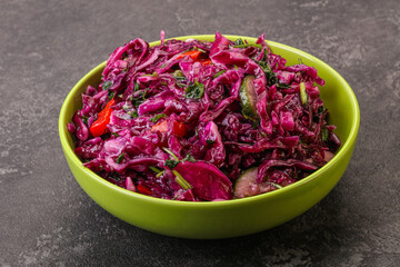 Pickled red cabbage with herbs