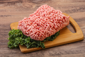 Raw pork minced meat for cooking