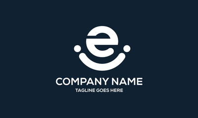 Letter E With Smile Vector Logo Design Inspirations