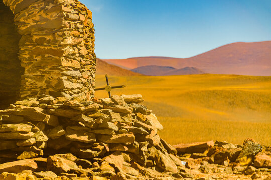 Stone Shelter at Arid Landscape, La Rioja, Argentina