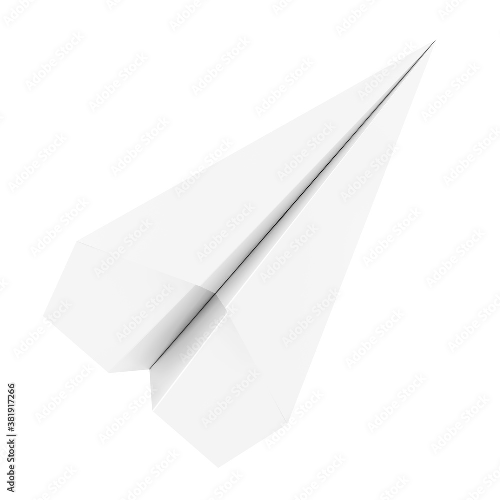 Poster White Origami Paper Airplane. 3d Rendering