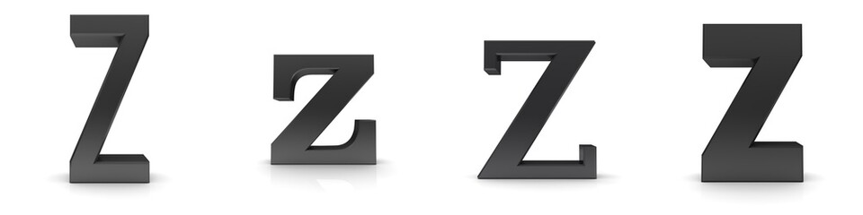 Z letter black sign 3d
