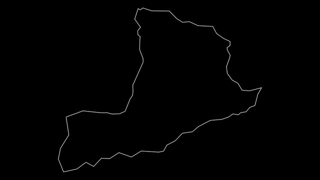 Baghlan Afghanistan province map outline animation