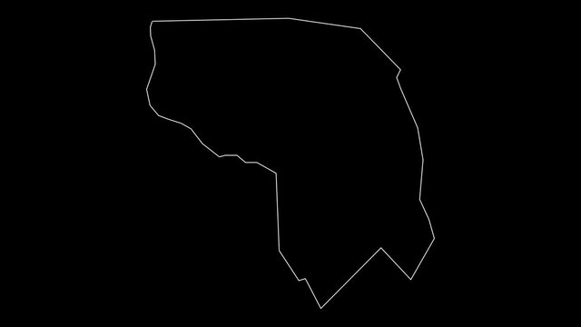 Kapisa Afghanistan province map outline animation