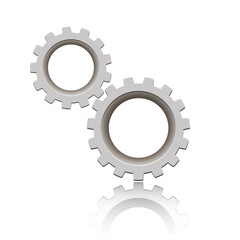 Gears with reflection. Vector icon. Mechanical gear. The image of the gear. Cogwheel gear