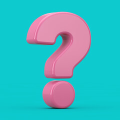Pink Question Mark Sign as Duotone Style. 3d Rendering