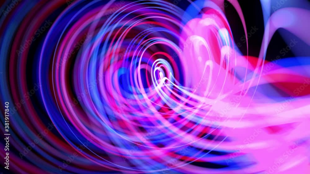 Poster light flow bg in 4k. abstract looped background with light trails, stream of red blue neon lines in 