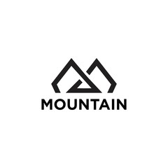 M, Mountain logo Vector Simple Templates Symbol Creative