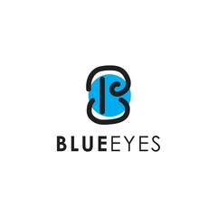 Obraz premium Blue Eyes Logo Vector Simple Templates