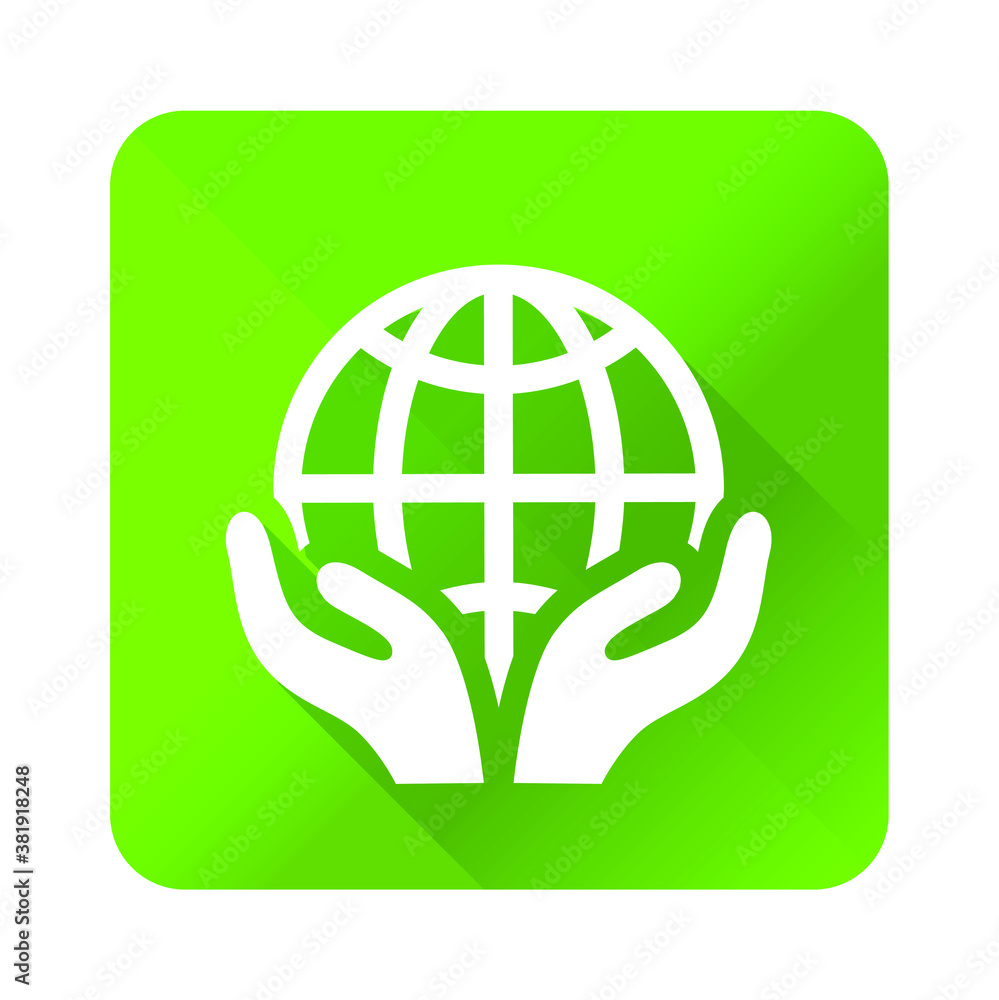 Poster flat universal white icon with shadows on realistic colorful button on background . isolated vector 