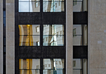 Building facade with reflections, Sao Paulo, Brazil 