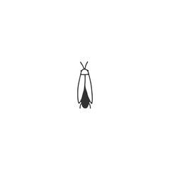 Vector insect icon, a firefly, firebug. Hand drawn simple illustration.