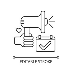 Obraz premium Pride parade loudspeaker pixel perfect linear icon. Gay movement. Lesbian relationships. Thin line customizable illustration. Contour symbol. Vector isolated outline drawing. Editable stroke