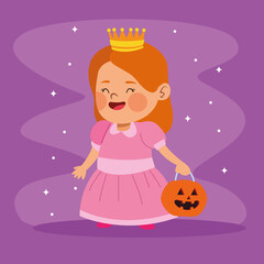 Fototapeta na wymiar cute little girl dressed as a princess character