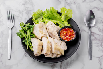 Boiled chicken breast