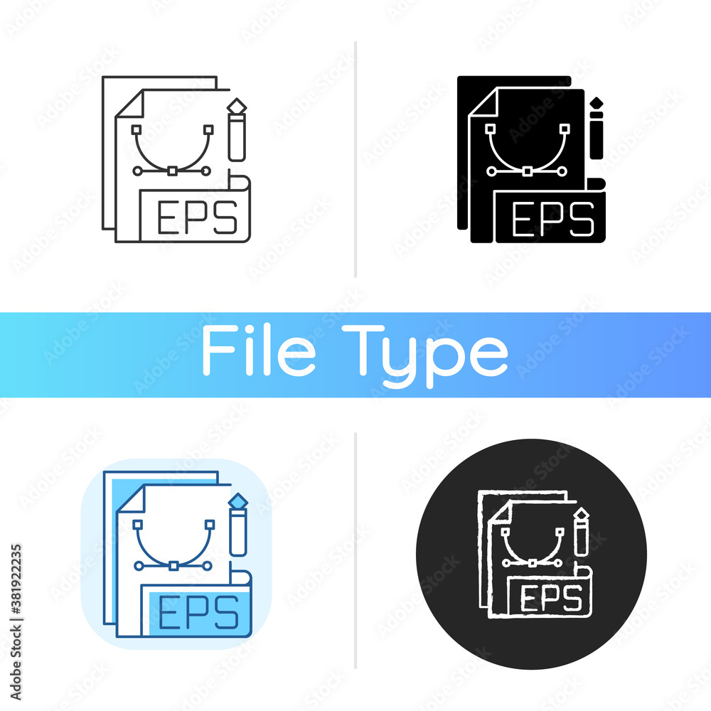 Poster eps file icon. encapsulated postscript. document format. vector-based images. high resolution illust