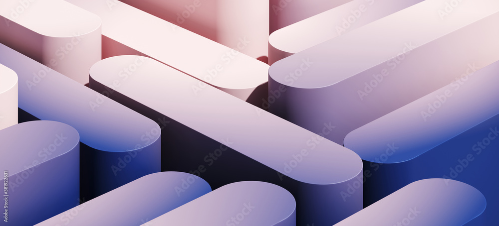 Poster minimal abstract mockup background for product presentation. blue and pink blending gradient podium.