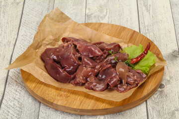 Raw chicken liver ready for cooking