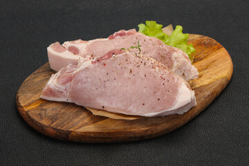 Raw pork meat steak for grill