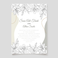 elegant hand drawn floral invitation card 