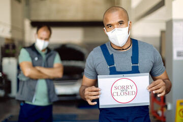 Auto repair shop closed due to coronavirus pandemic!