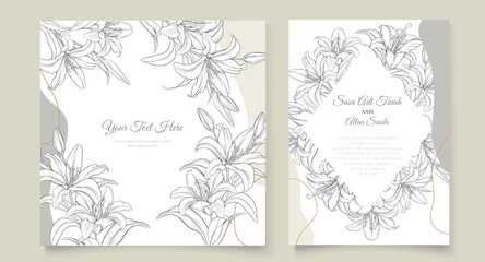 elegant hand drawn floral invitation card 