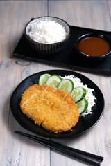 Japanese food chicken katsu deep fried breast chicken cutlet