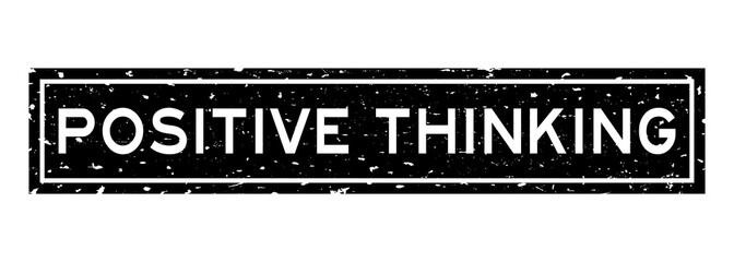 Fototapeta premium Grunge black positive thinking word square rubber seal stamp on white background