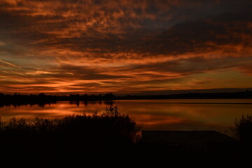 sunset over the river