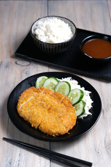 Japanese food chicken katsu deep fried breast chicken cutlet