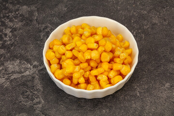 Sweet corn seeds in the bowl